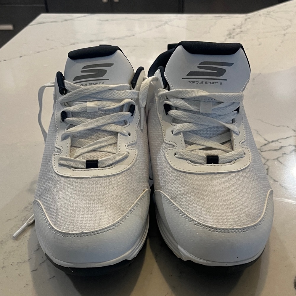 Men’s Skechers White and Black Torque Sport 2 Shoes Size 8.5 Golf Sneakers